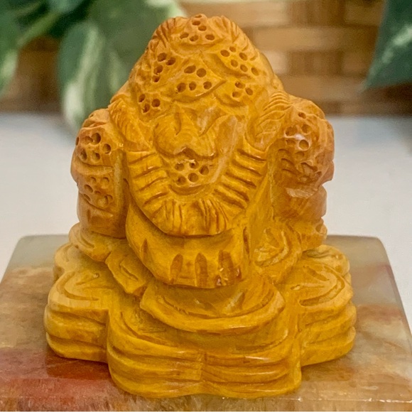 Vintage Boxwood Money Frog Netsuke Animal Figurine Hand Carved Wooden Figure 2" - Picture 8 of 13